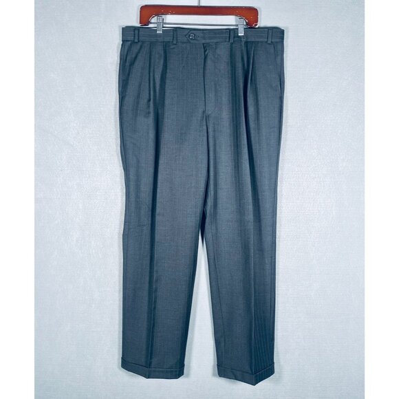 Vintage Ralph Lauren Chaps Suit Mens 44R Gray Wool 2 Piece Pinstripe 38x31 - Picture 16 of 16